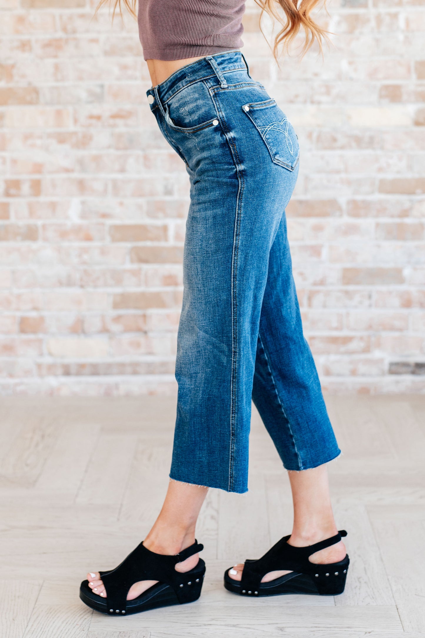 The Brooke- Wide Leg Crop Judy Blue Jeans