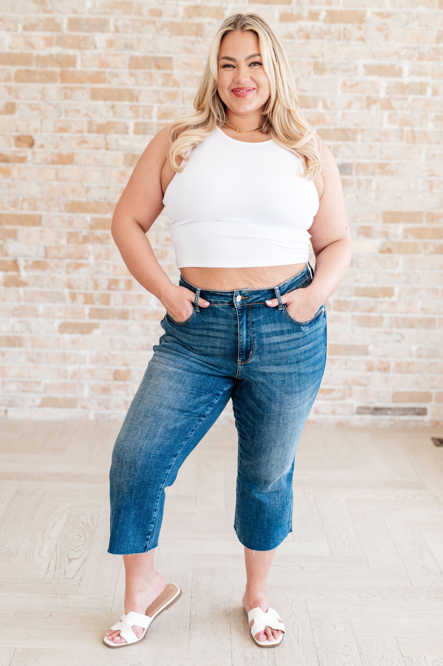 The Brooke- Wide Leg Crop Judy Blue Jeans