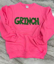 Pink Glitter Grinch Sweatshirt