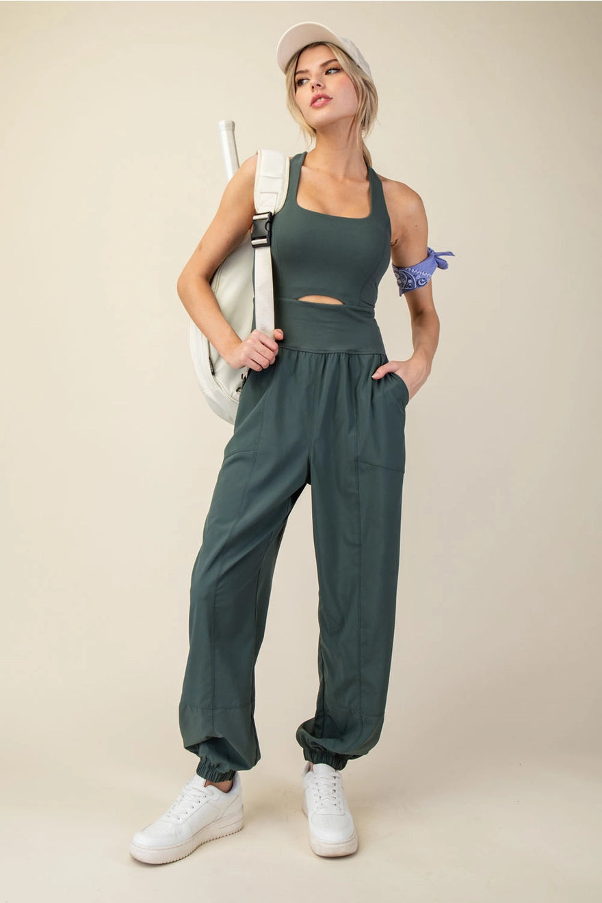 Activate the Curves Jumpsuit- Dark Forest