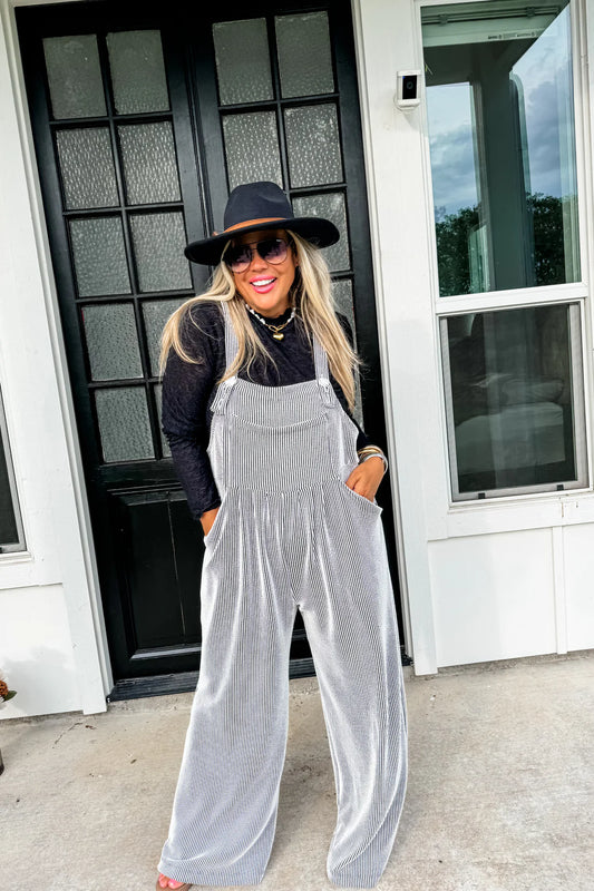 Style is Key Overalls- Black