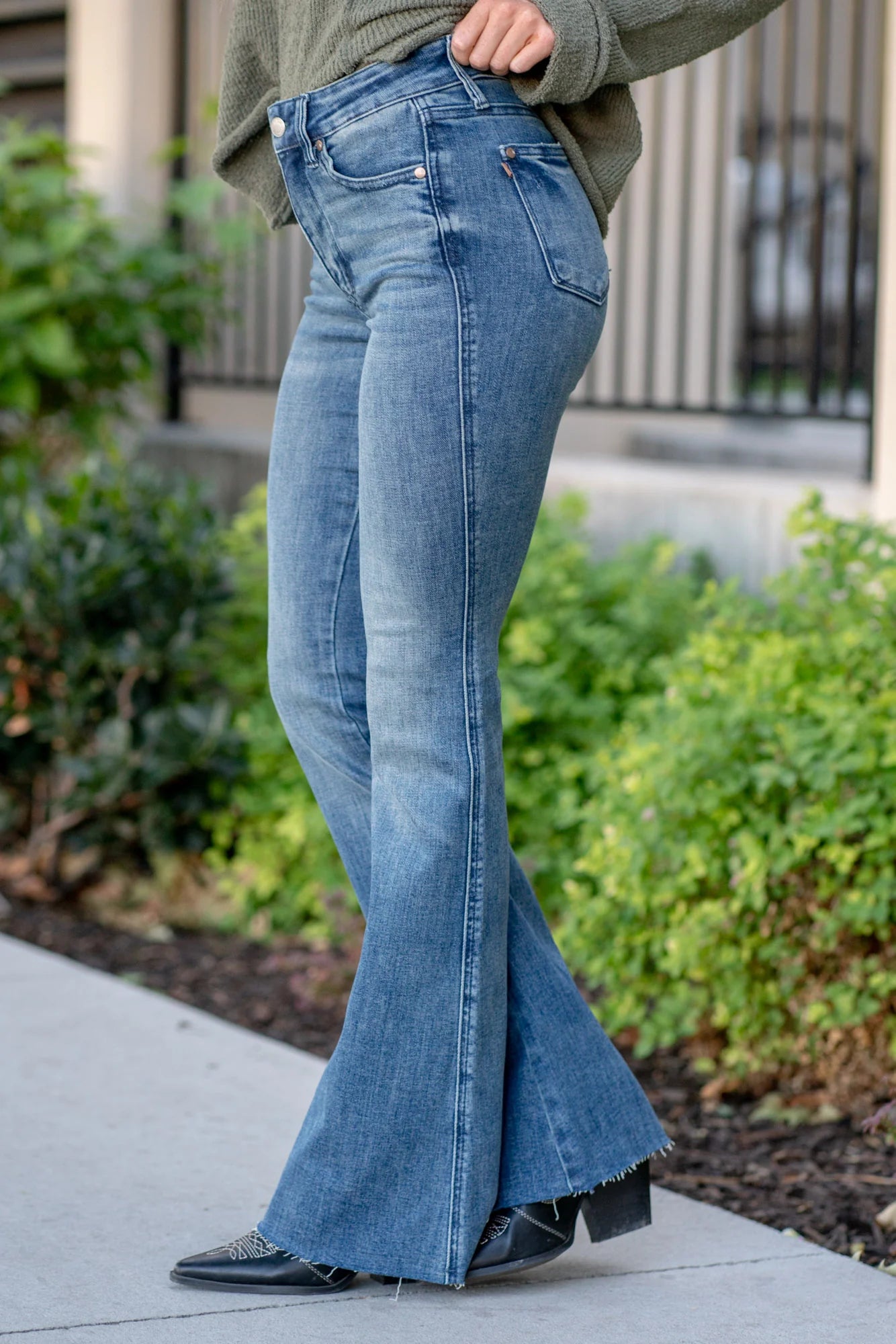 The Emma- Judy Blue Tummy Control Exaggerated Bootcut Jeans