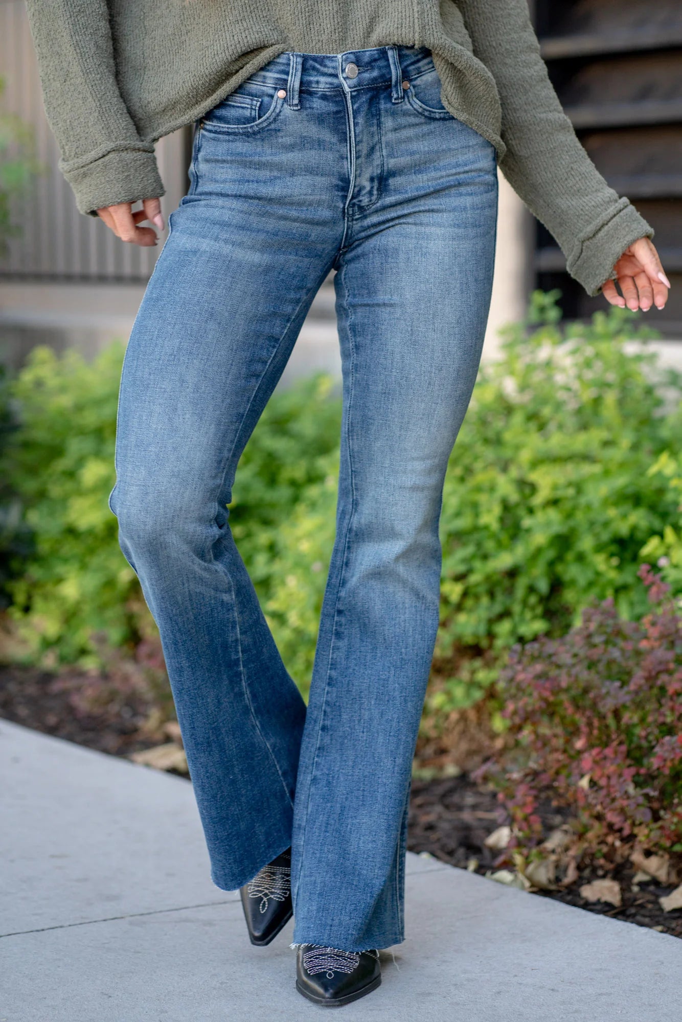 The Emma- Judy Blue Tummy Control Exaggerated Bootcut Jeans