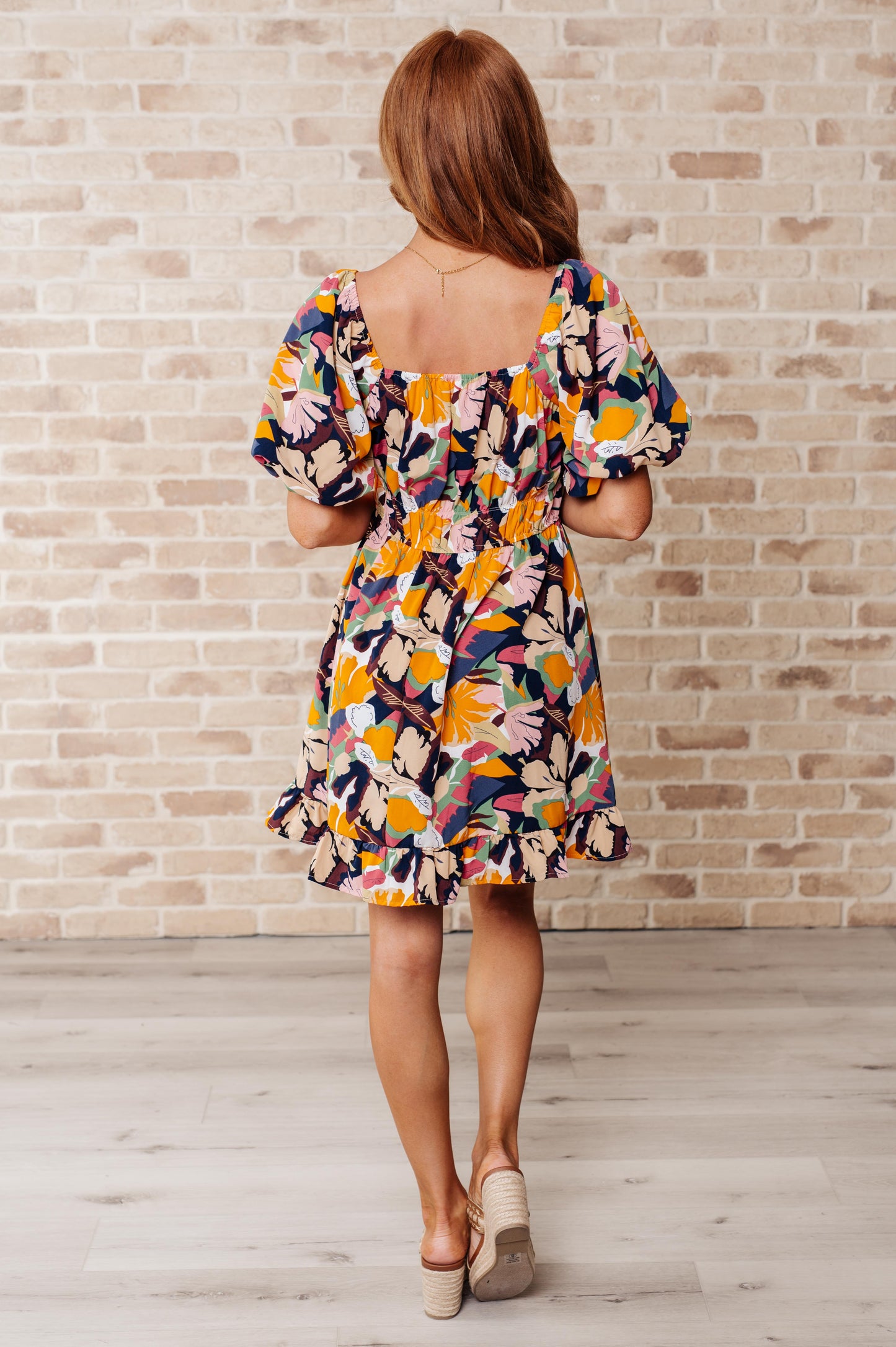 Somewhere on Vacation Floral Dress