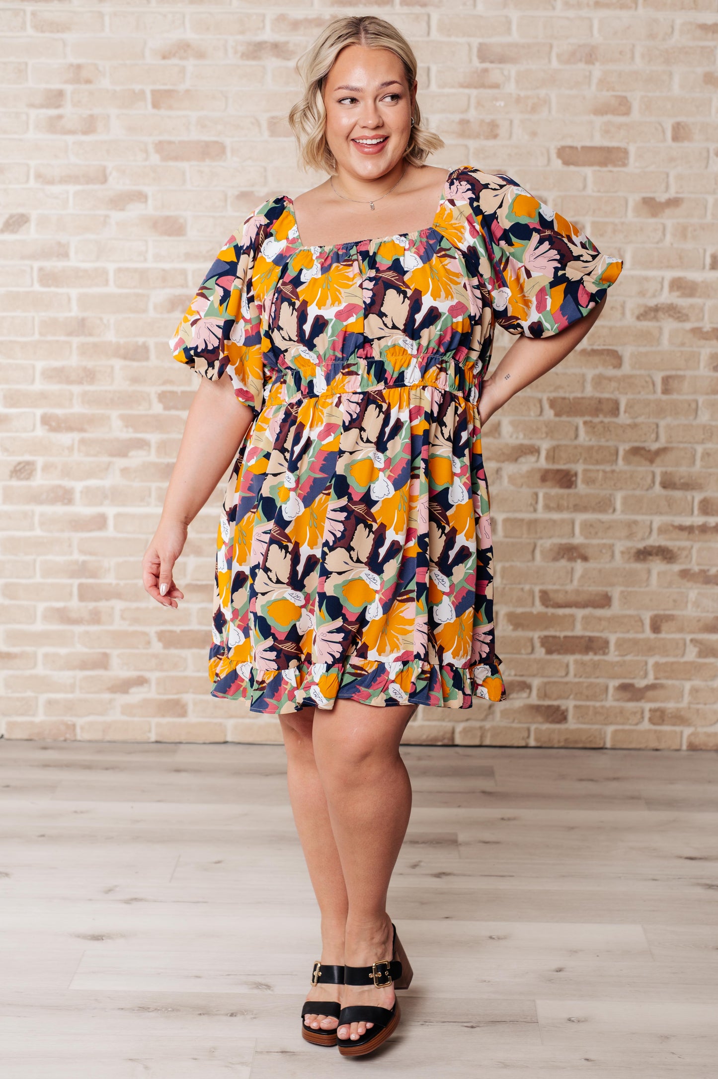 Somewhere on Vacation Floral Dress