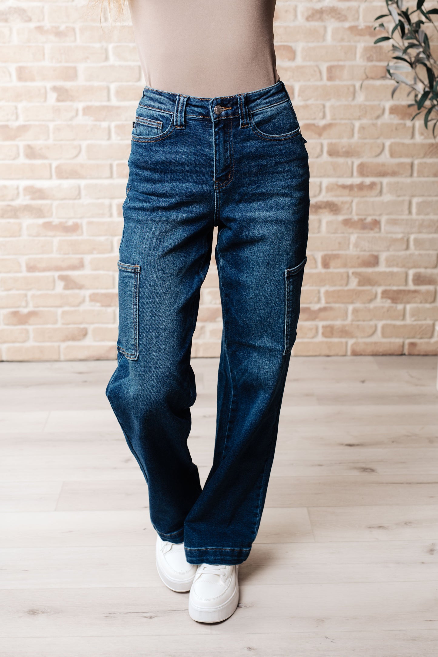 The Lesley- High Rise Cargo Straight Judy Blue Jeans