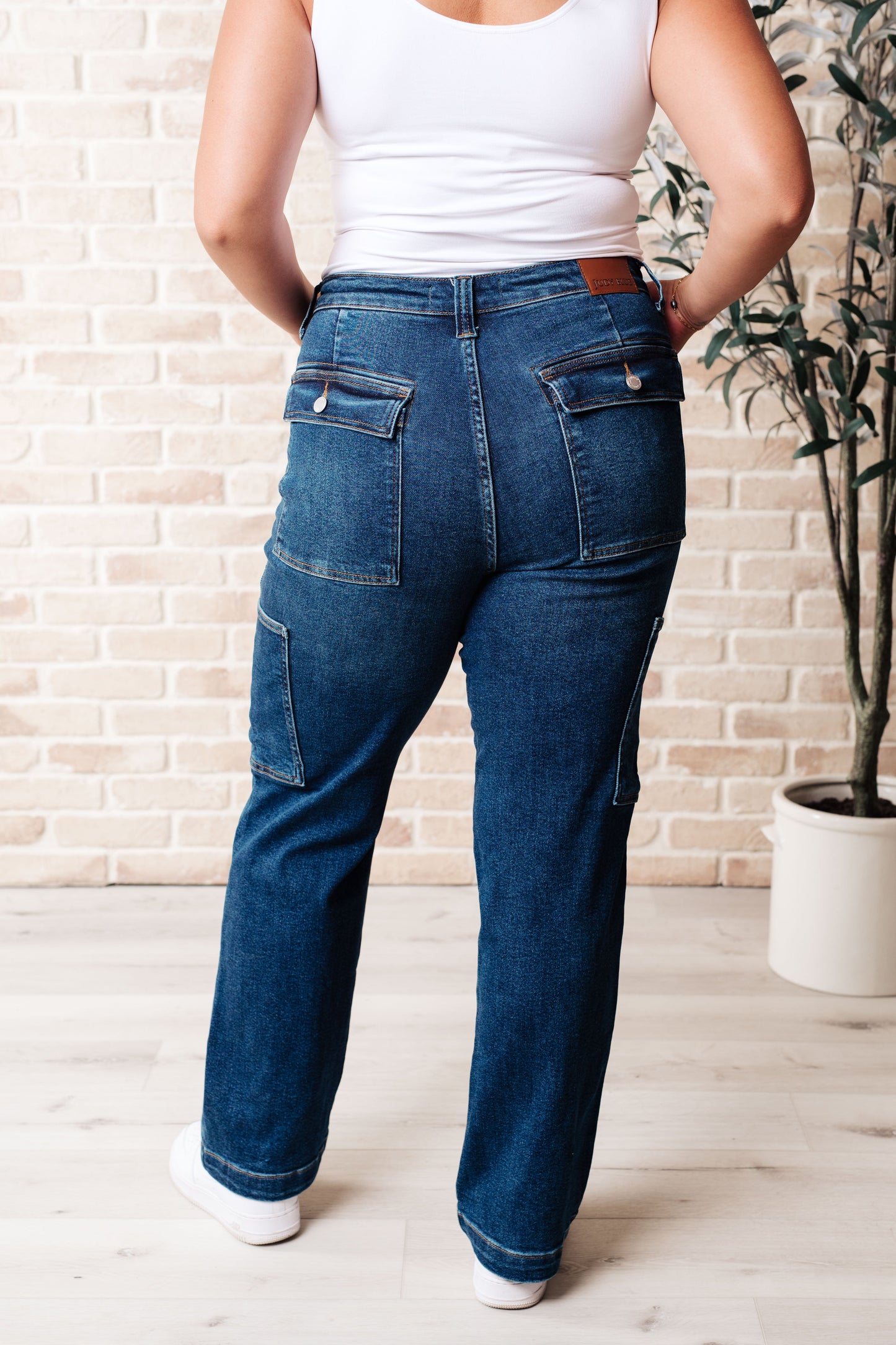 The Lesley- High Rise Cargo Straight Judy Blue Jeans