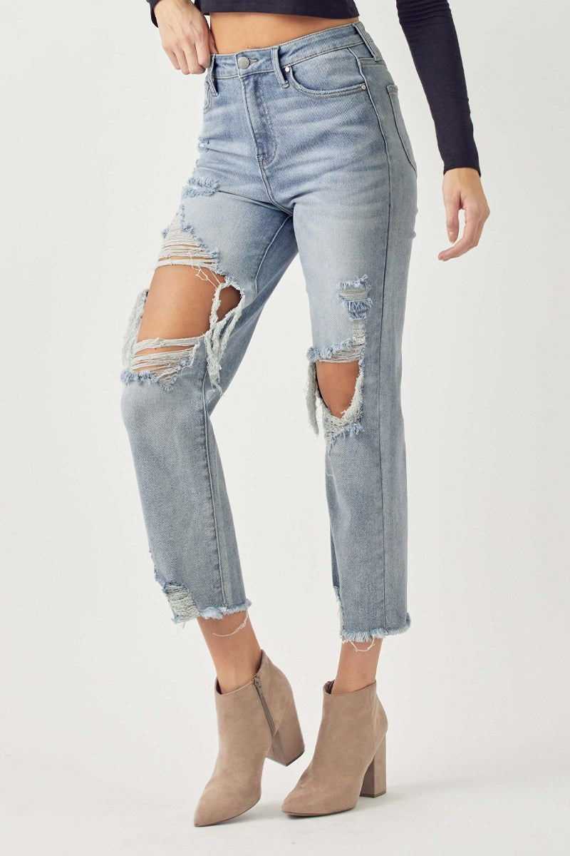 The Jazzlyn- RISEN Crop Straight Jeans