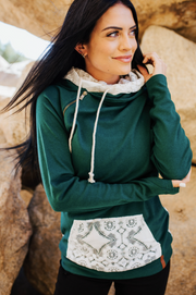 Ampersand Lovely Lace Evergreen Double Hood Sweatshirt