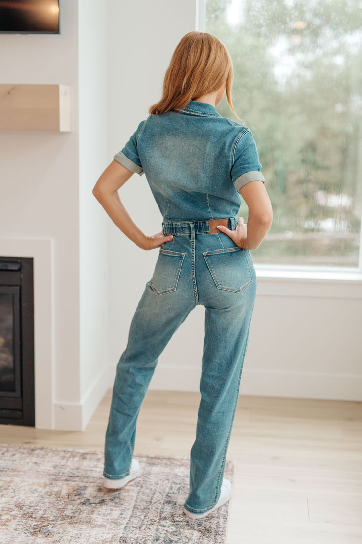 The Vanessa- Short Sleeve Judy Blue Jumpsuit