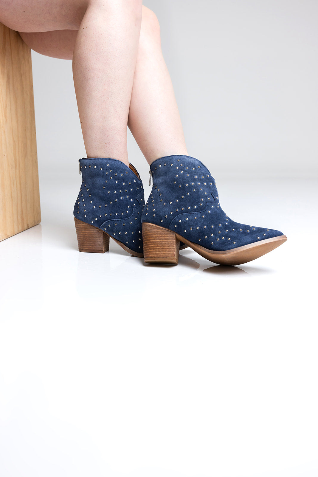 6.5 - Magenta Twilight Studded Heeled Ankle Boot