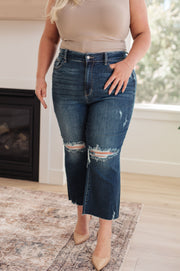 The Barton- Distressed Wide Leg Crop Judy Blue Jeans