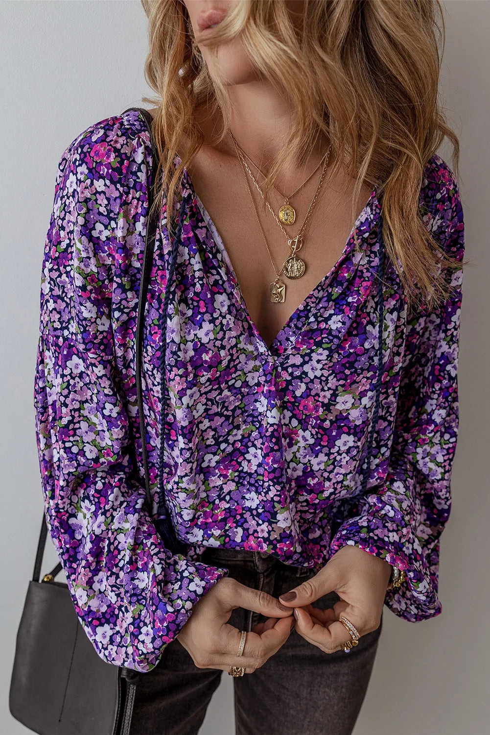 Midnight Rose Blouse- Purple