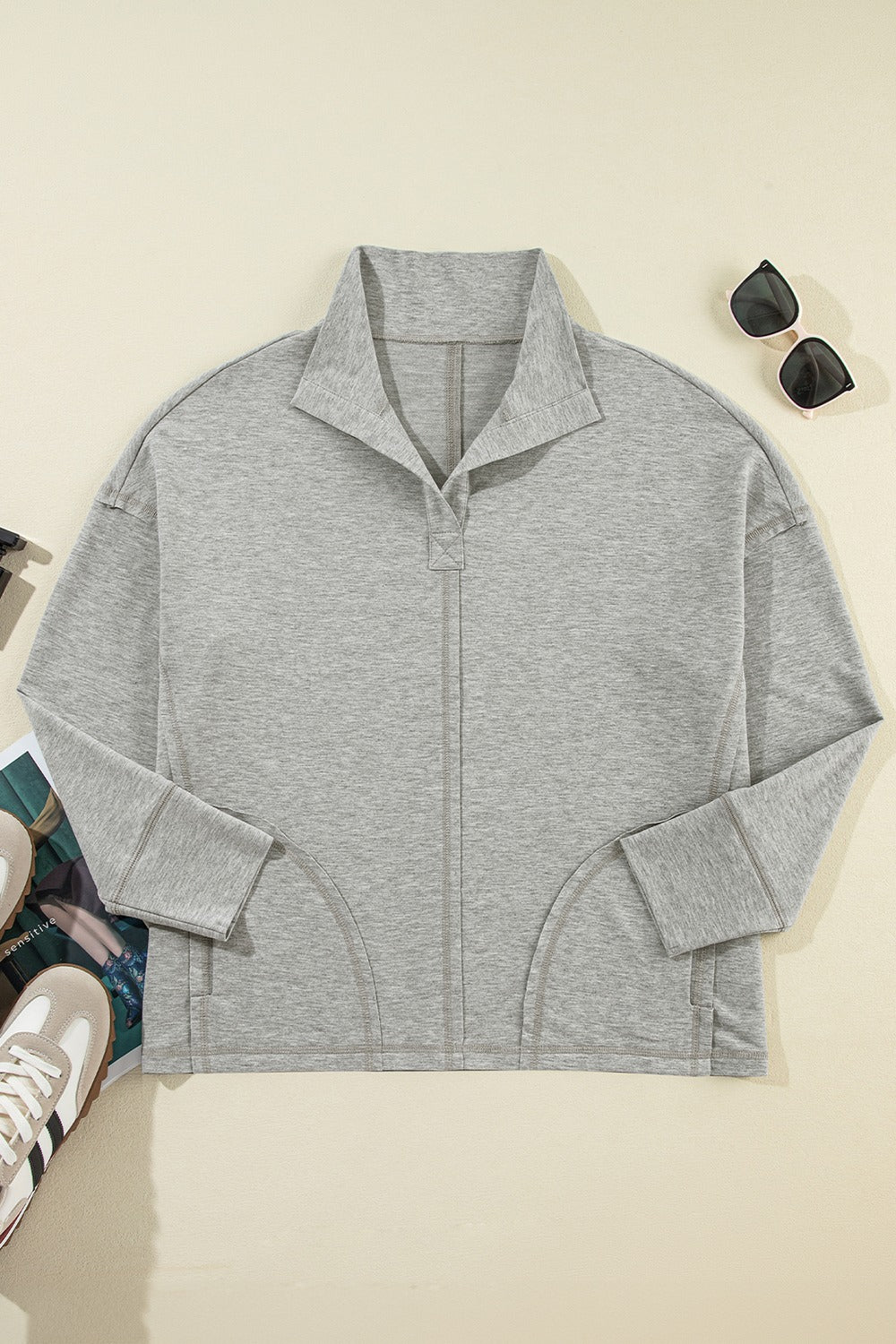 Settled Down Sweatshirt- 2 Colors (Gray, Dark Green)