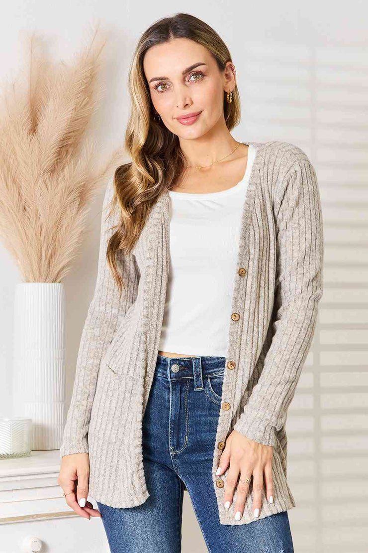 ~Button-Up Cardigan with Pockets