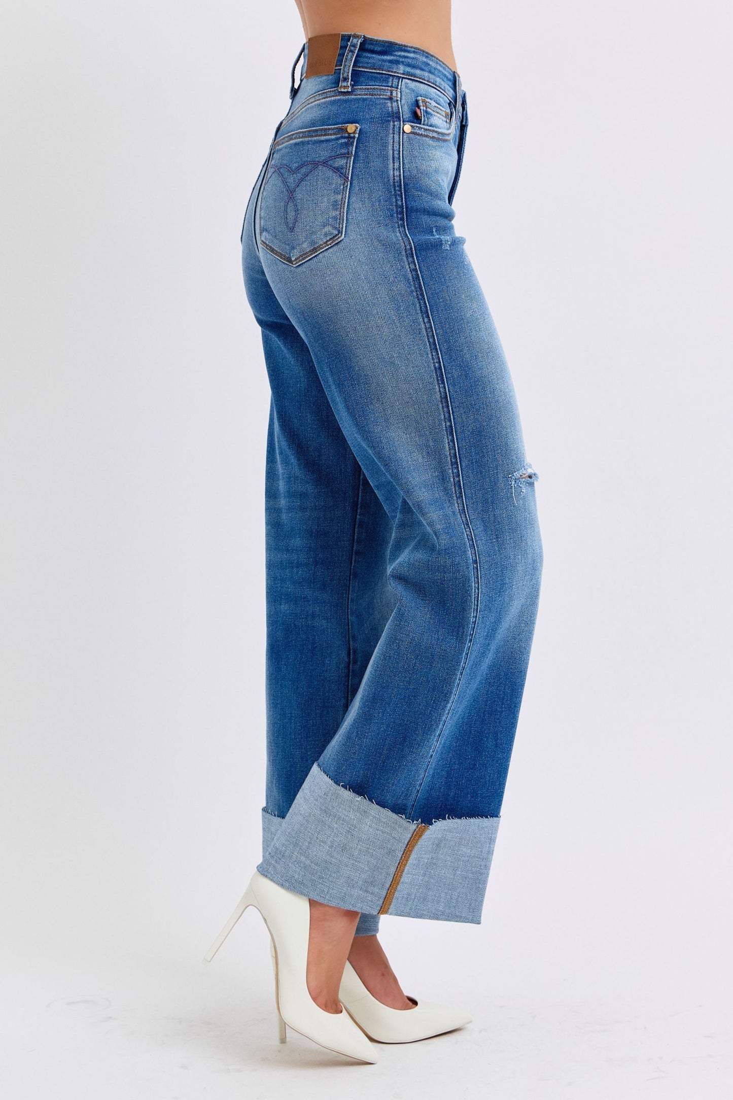 The Ellie- Judy Blue Wide Leg Jeans