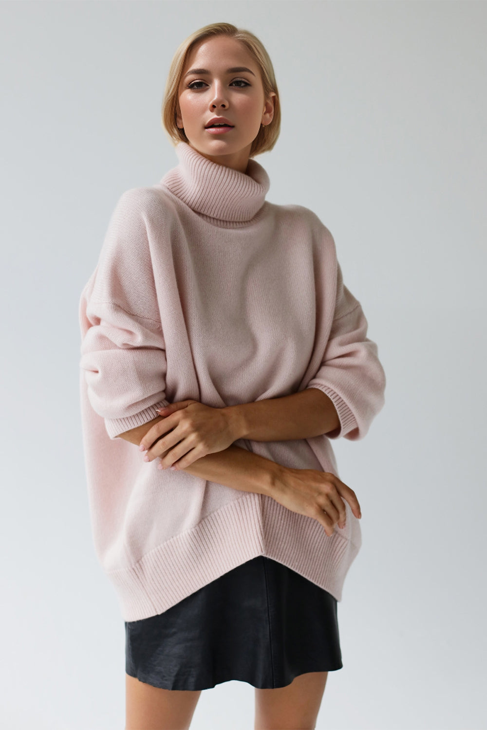 Turtleneck Dropped Shoulder Sweater- 12 Colors