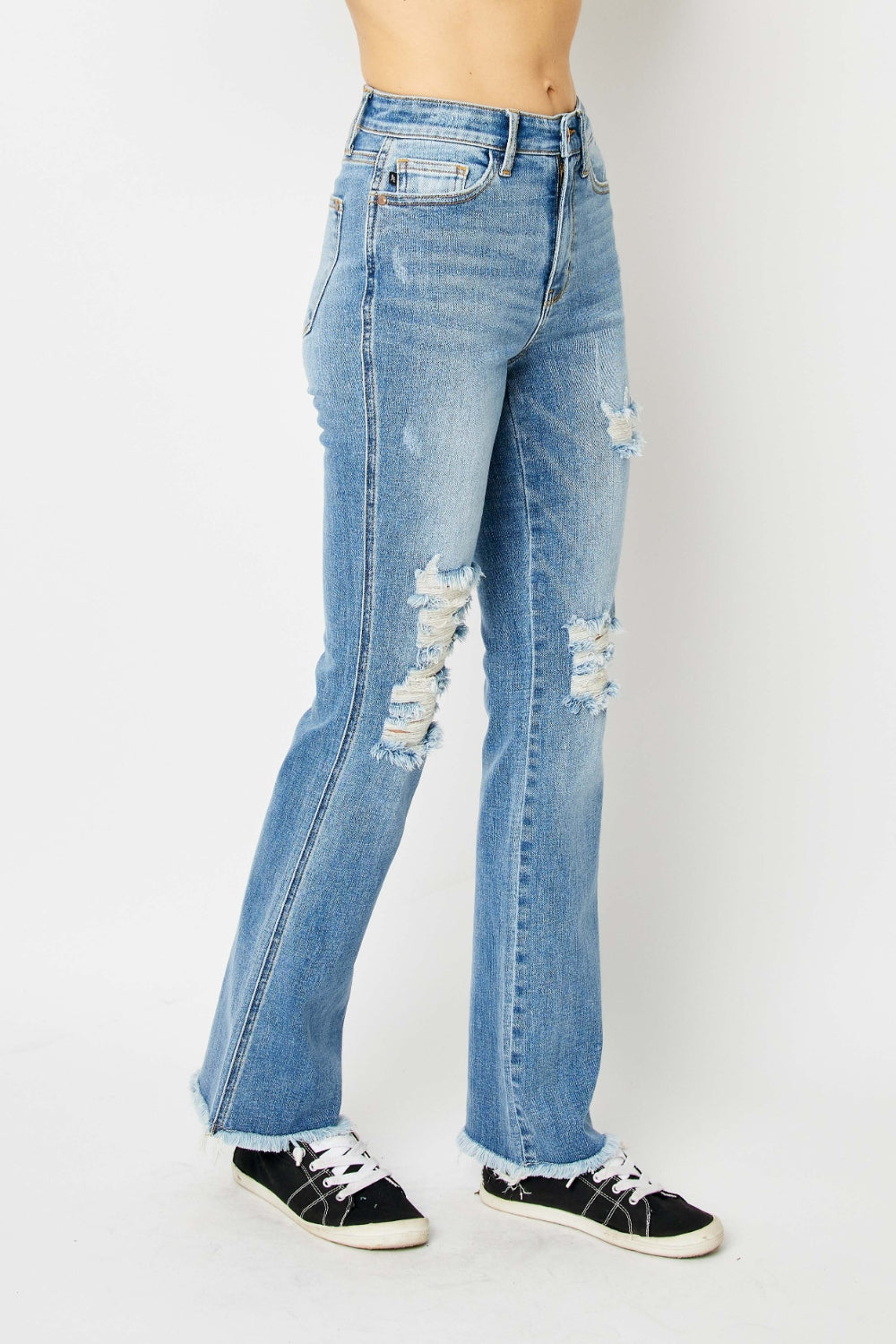 The Carrion- Distressed Raw Hem Bootcut Judy Blue Jeans