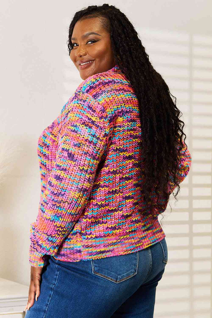~Woven Knit Multi Color Cardigan