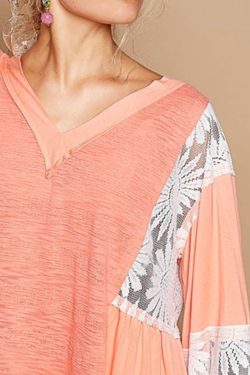 POL Anything But Basic Top- Coral