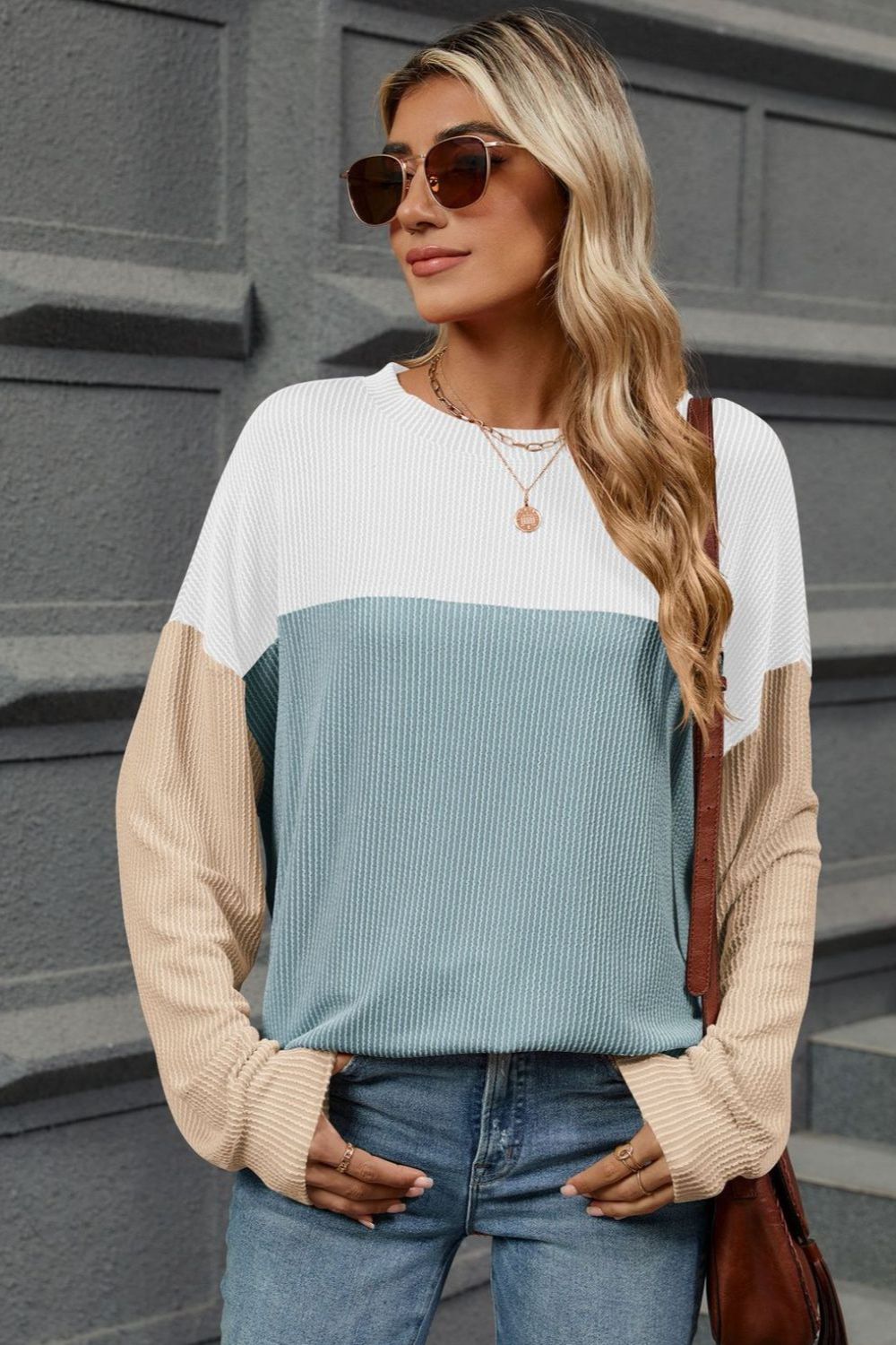 Never Uncomfortable Long Sleeve Top- Light Blue