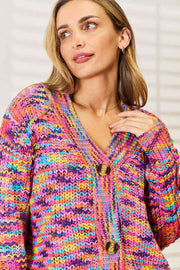 ~Woven Knit Multi Color Cardigan