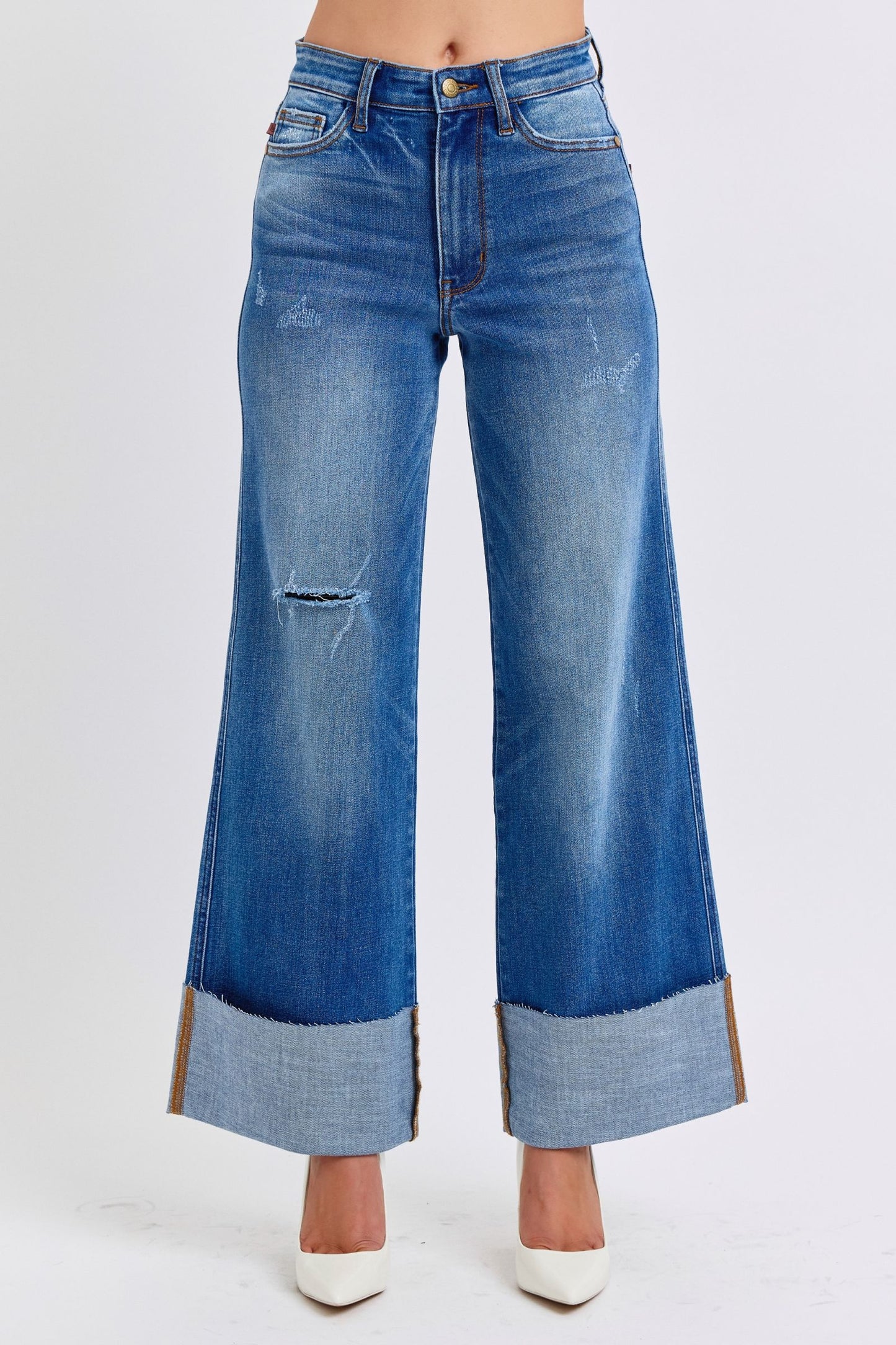 The Ellie- Judy Blue Wide Leg Jeans