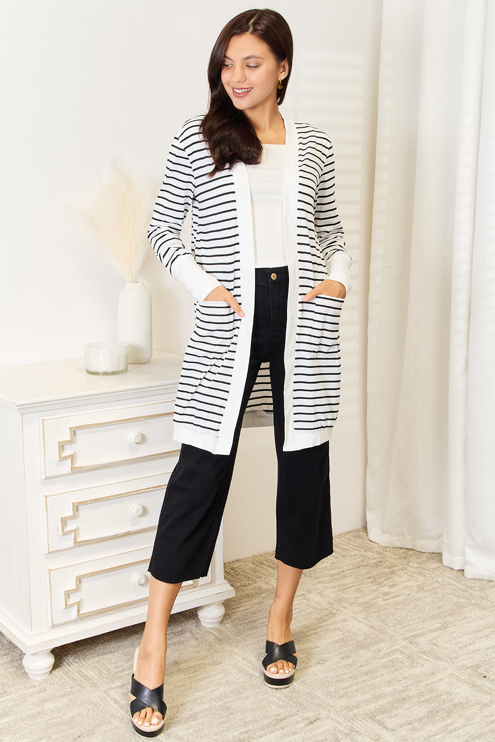 Weekends Striped Cardigan