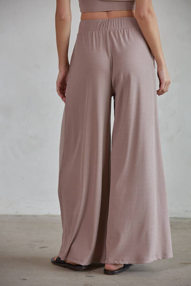 The Kali Wide Leg Pants- Light Mocha