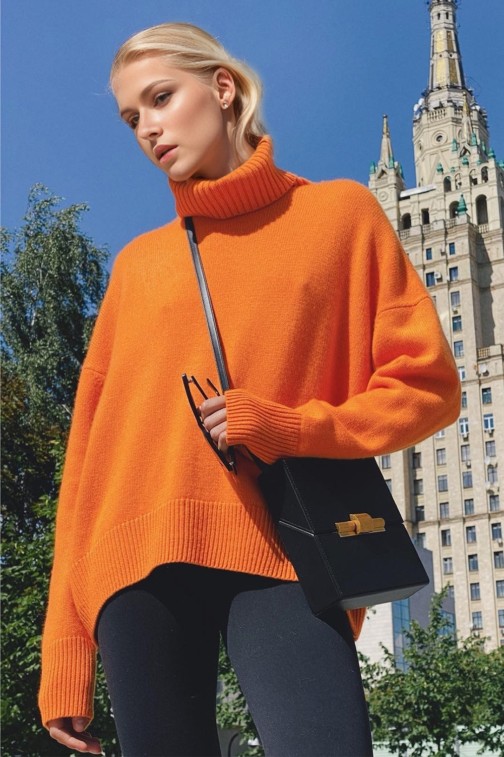 Turtleneck Dropped Shoulder Sweater- 12 Colors