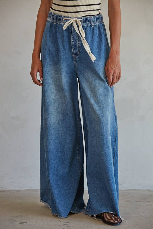 Tulum Wide Leg Jeans- Dark Denim