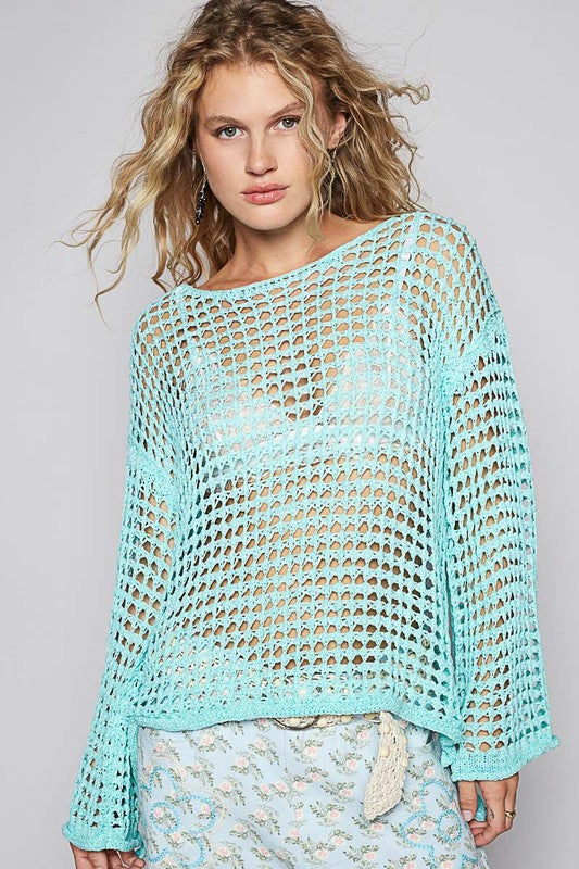 POL Perfectly Knit Top- Aqua Mint JSST88