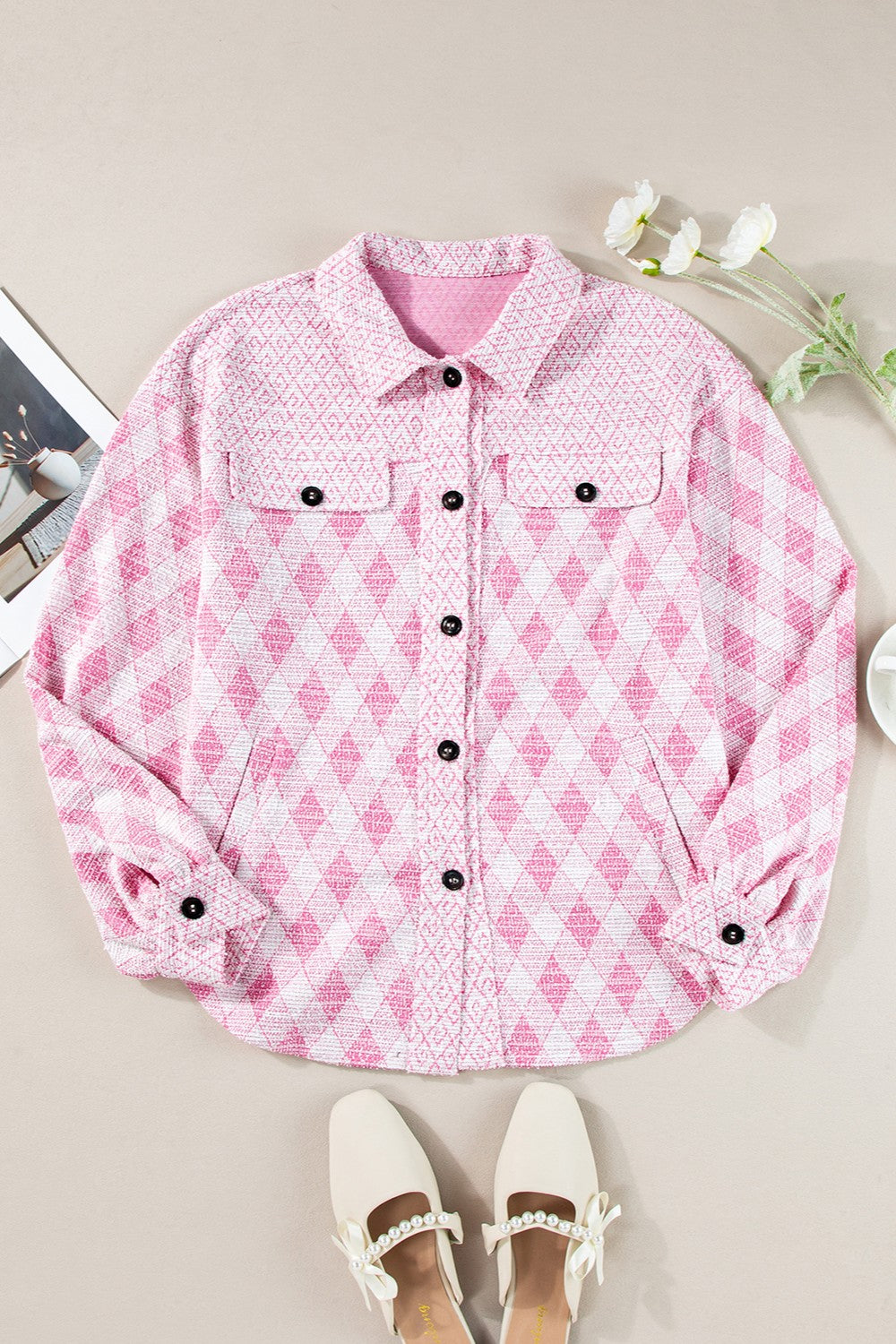 Blush Casually Stylish Plaid Shacket