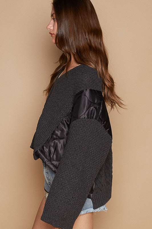 The Diva POL Cable Knit Quilted Sweater