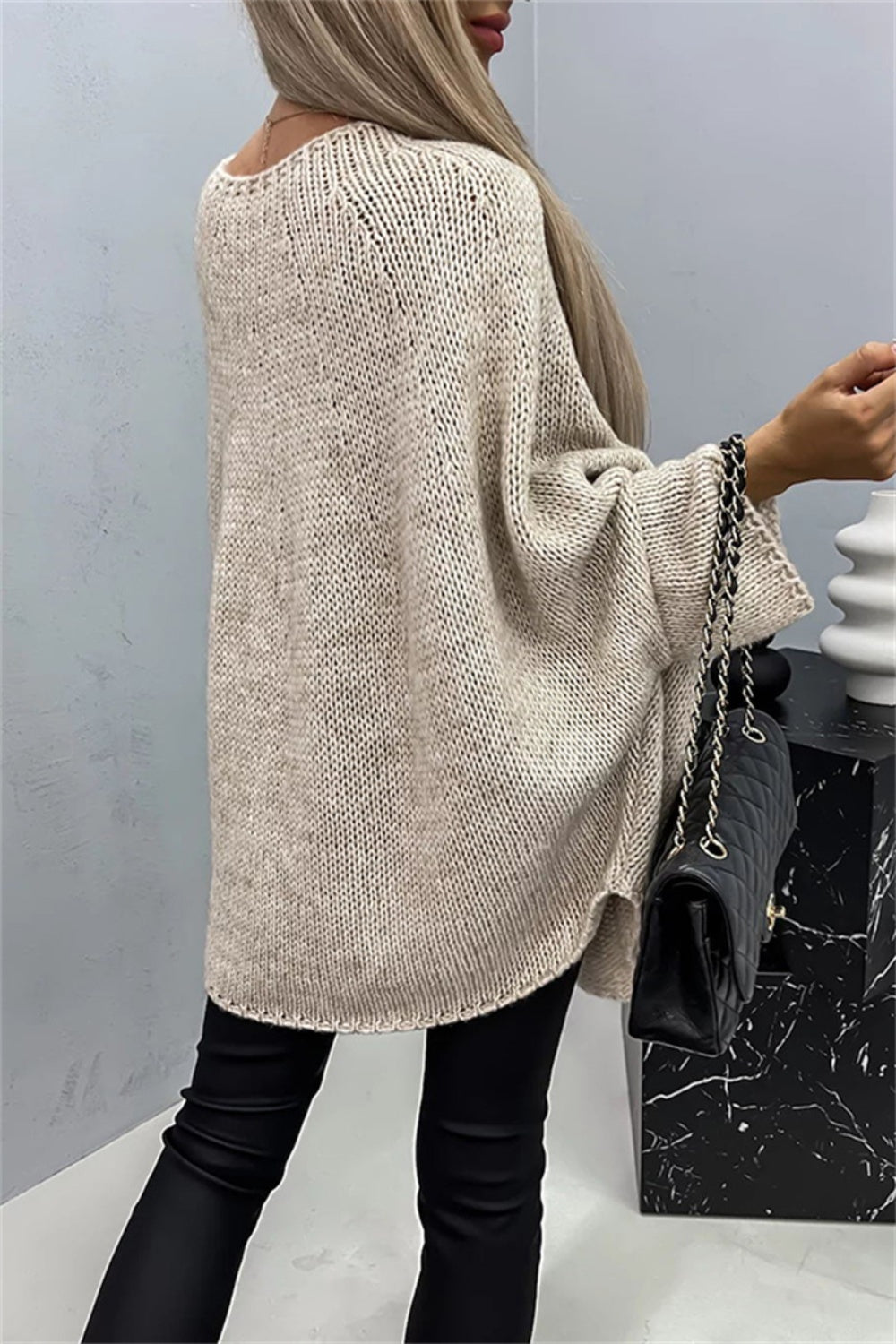 Batwing Sleeve Sweater- 5 Colors (Cream, Khaki, Deep Red, Blush, Gray)