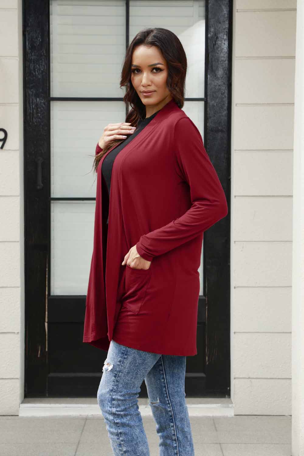 Casually Confident Cardigan- 5 Colors (Gray, Army Green, Black, Deep Red, Pink)