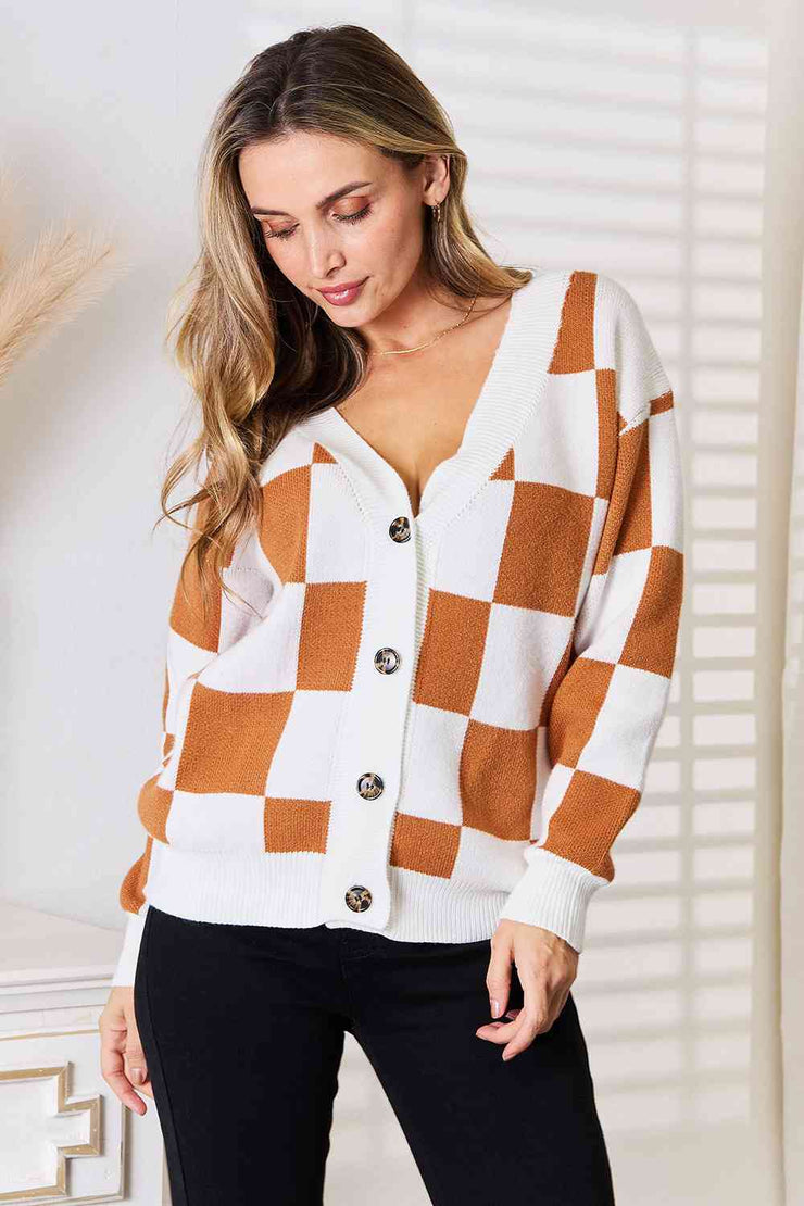 ~Check Mate Button-Up Cardigan