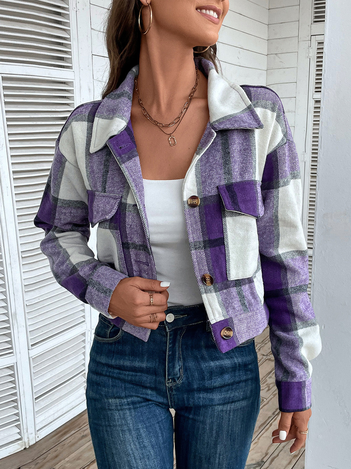 Perfect Masterpiece Cropped Jacket- Purple