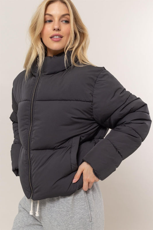 Quilted Drawstring Puffer Jacket