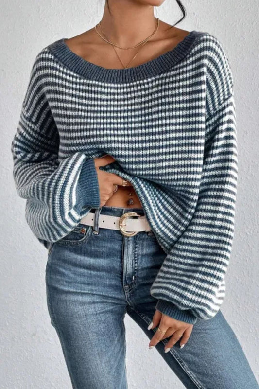 Dreamy Escape Sweater- Blue/Grey