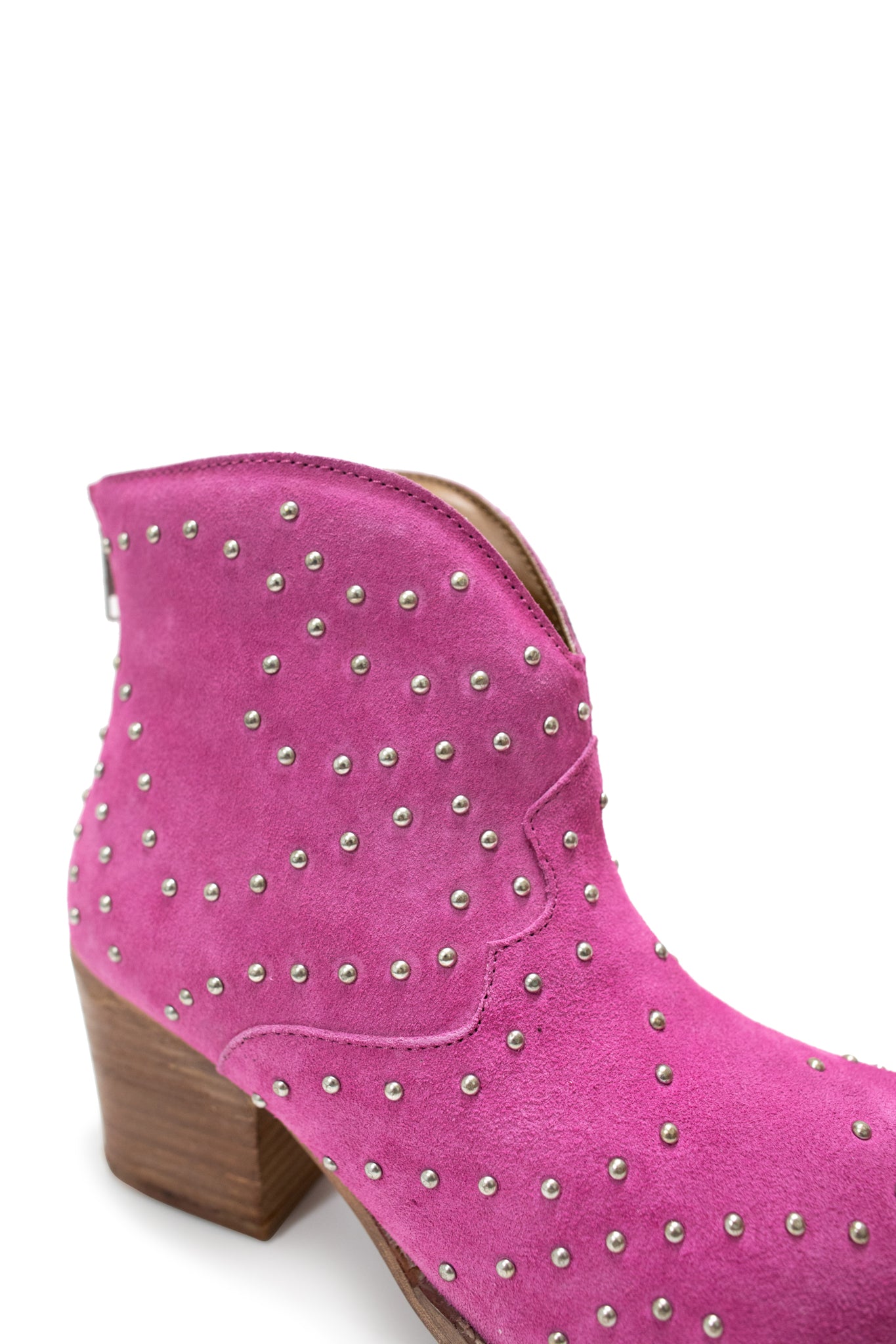 6.5 - Magenta Twilight Studded Heeled Ankle Boot