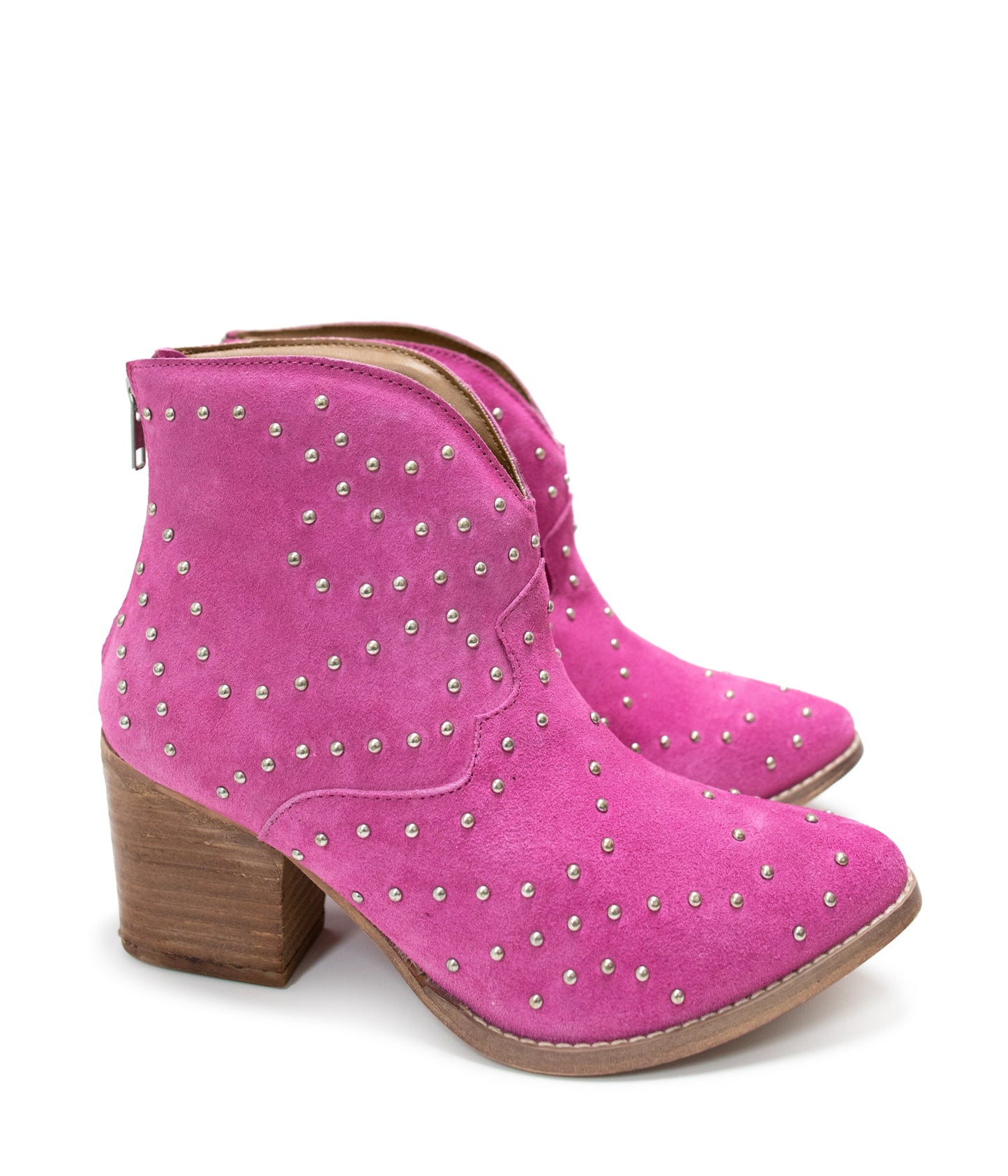 6.5 - Magenta Twilight Studded Heeled Ankle Boot