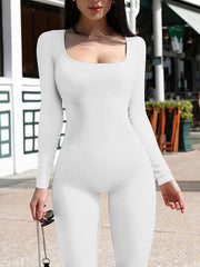 +Ribbed Long Sleeve Jumpsuit- 8 Colors