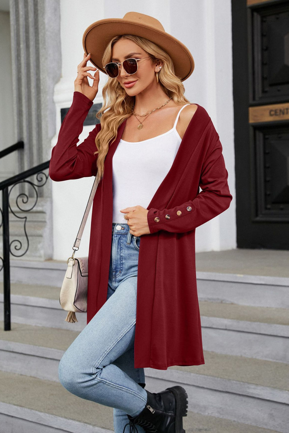 Simple Staple Cardigan- 6 Colors (Purple, Red Orange, Black, Gray, Wine, Army Green)