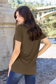 V-Neck Short Sleeve T-Shirt (Sky, Moss, Coffee)