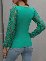 Embrace the Lace Top- 6 Colors (Wine, Black, White, Gray, Green, Cream)