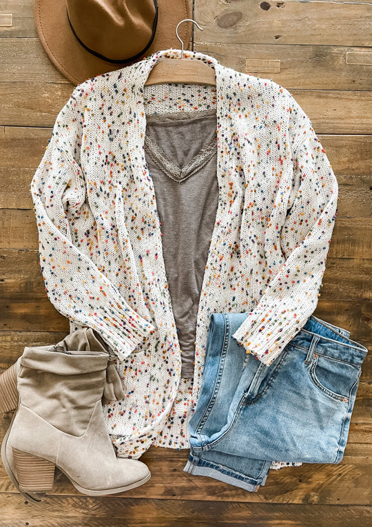 Coziest Fall Cardigan- Crisp White BB442