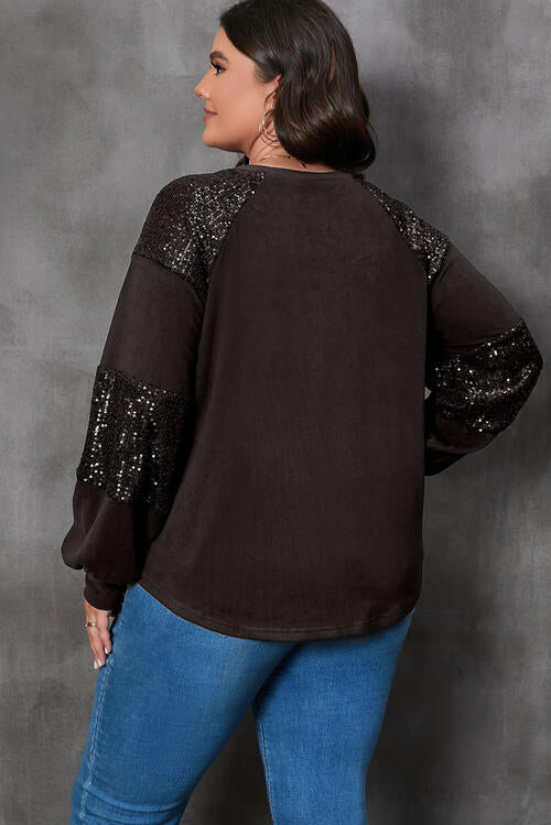 *CURVY Only* Christmas Sequin Long Sleeve Top
