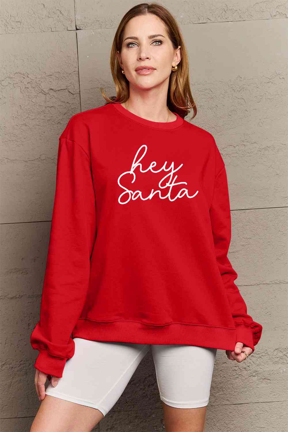 Hey Santa Sweatshirt- 3 Colors (Red, Black, Taupe)