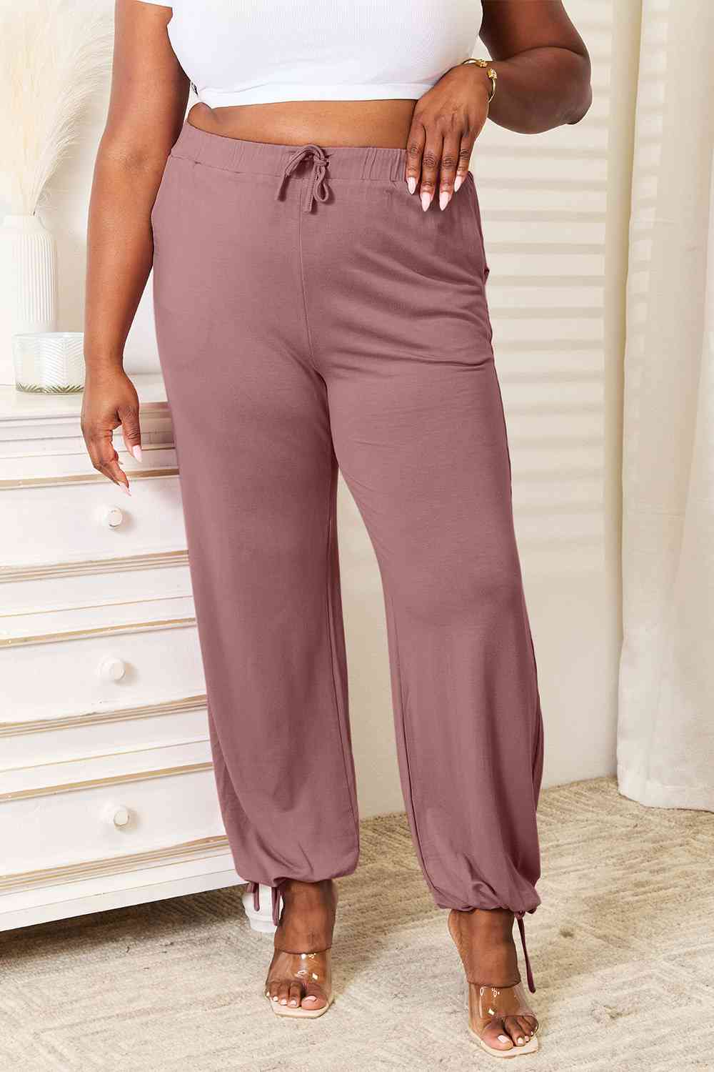 Drawstring Waist Pants- 3 Colors (Teal, Navy, Mauve)